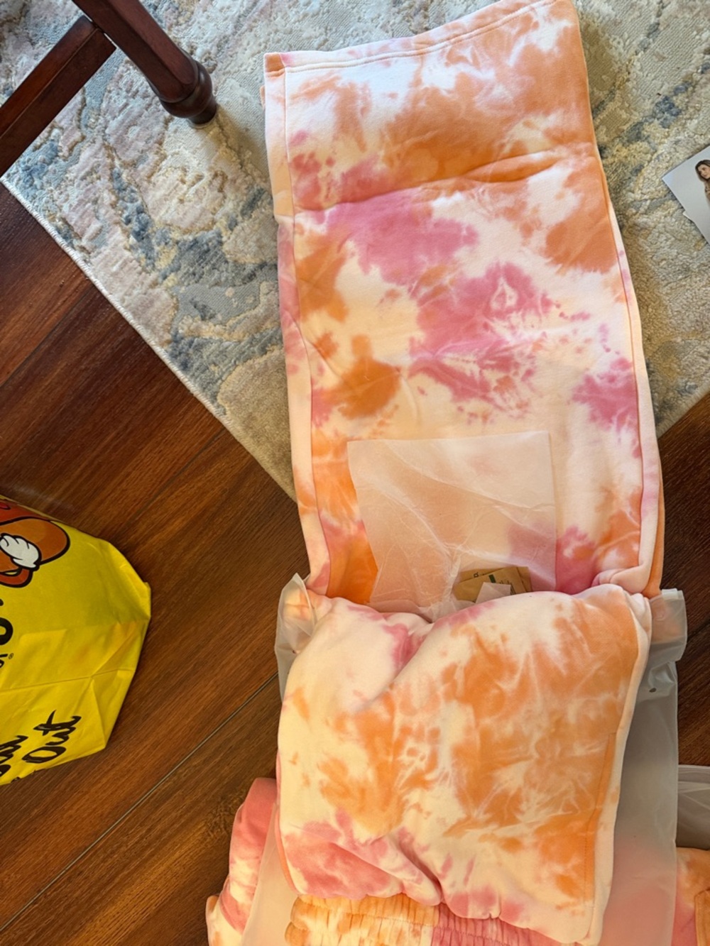 Comfrt Tie-Dye Zip Hoodie Pink & Orange and sweats - Picture 7 of 7